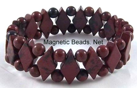 Semi-Precious Beads Mahogany Obsidian Stretch Bracelet (D-MO)