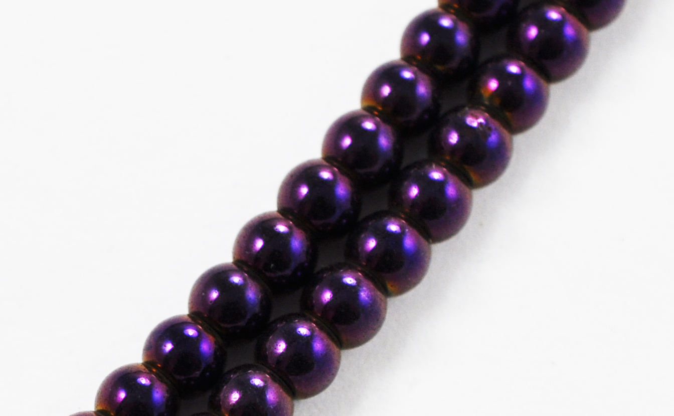 Magnetic Bead 4mm Round Purple Rainbow (M-201-PR)