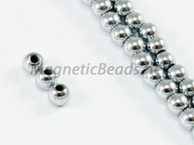 Magnetic Beads 4mm Silver Round  (M-201-S)