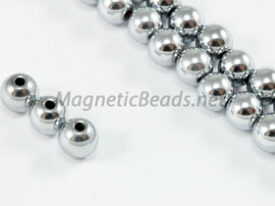 Magnetic Beads 6mm Silver Round  (M-202-S)