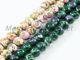 Magnetic Marbled Pearl Beads 4mm Green or White Marbled (MMB-4)