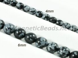 Semi-Precious Beads Snowflake Obsidian Round 4mm or 6mm (SN)