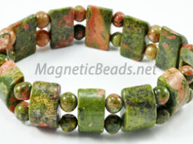 Semi-Precious Bead Unakite Stretch Bracelet (HC-UN)